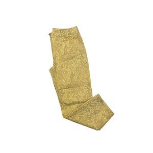 Chico's Women's Chartreuse Paisley Ankle Pants Size 1/8